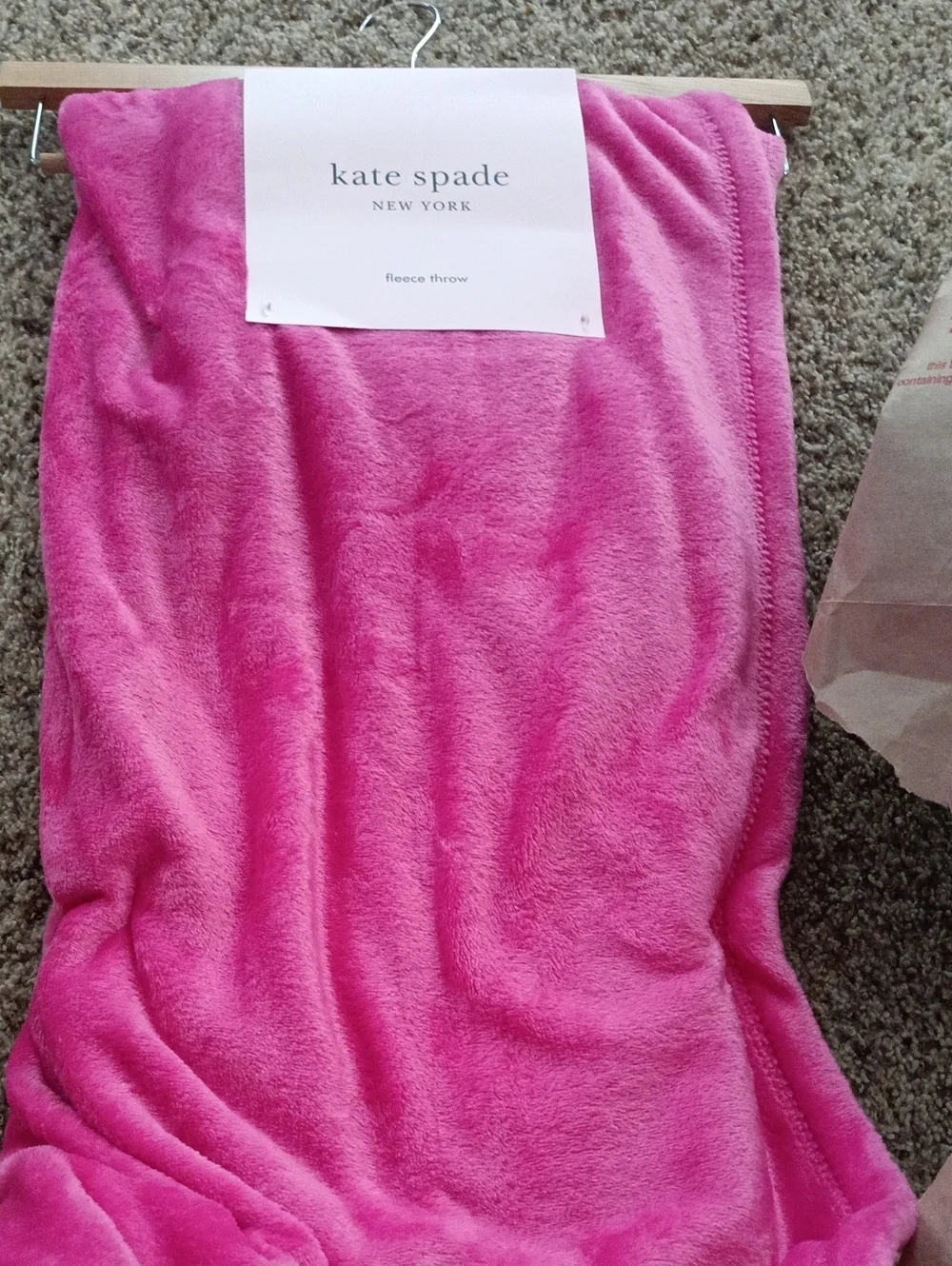 kate spade Hot Pink Fleece Throw